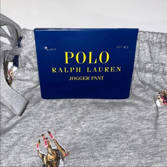 Polo Ralph Lauren Men’s Big Pony Polo Bear Knit Joggers Grey Large NWT - Picture 5 of 6